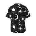 thumbnail image 7 of Kdxio Men's Hawaiian Shirt for Men Short Sleeve Shirt Crescent and Stars Summer Casual Holiday Beach Button Down T-Shirts, 7 of 7