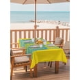 thumbnail image 2 of 52x70 Inch Outdoor Tablecloth with Umbrella Hole Zipper Rectangle Jellyfish Blue Rectangular Tablecloths Outside Waterproof Boho Tropical Yellow Stripe Summer Abstract Patio Table Cover for Picnic, 2 of 8