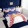 thumbnail image 2 of Erosebridal Initial Alphabet R 7 Pieces Bedding Comforter Set,Ice Cream Baseball Kids Full Bedding Set For Ball Games Lover,Reversible navy blue, 2 of 7
