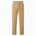 thumbnail image 5 of 5-6T Tween Boys Fall Winter Fleece Straight Sweatpants Drawstring Waist Open Bottom Joggers Side Pockets Kids School Outdoor Sports Pants Size 5-16 Years,Khaki, 5 of 5
