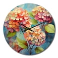 thumbnail image 2 of Designart "Coral Hydrangea curious" Floral Oversized Wall Clock, 2 of 6