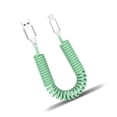 thumbnail image 2 of Cable de carga Retractable Teléfono móvil Cargador de alambre Smartphone Viajes Reemplazable Coporte de plástico Cordón de datos Oficina 3A Micro USB Green Inevent EL014475-07, 2 of 7