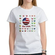CafePress Womens Go USA, World Cup Soccer T-Shirt