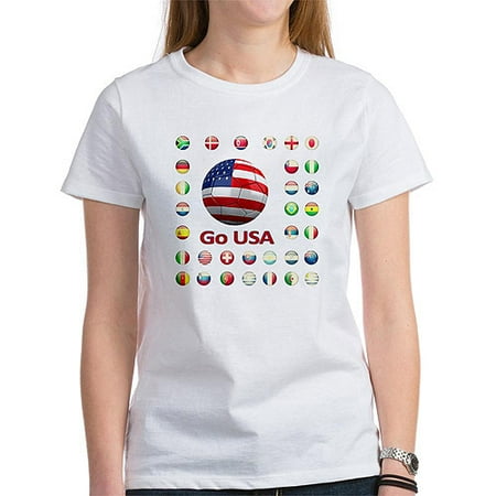 CafePress Womens Go USA, World Cup Soccer T-Shirt