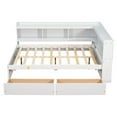 thumbnail image 6 of Furvclv Full Size Bed With L-shaped Bookcases, Pine Wood Platform Full Bed Frame With 2 Storage Drawers For Bedroom, No Spring Box Needed, 6 of 9
