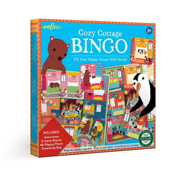 Juego de bingo eeBoo Cozy Cottage para niños mayores de 3 años