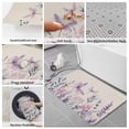 thumbnail image 6 of Purple Florals Bath Mat 3 Piece Bathroom Rug Set, Spring Butterflies Dragonfly Retro Beige Non Slip Bath Rug Contour Mat and Toilet Lid Cover, Absorbent Shower Mats Soft Bath Rugs and Mats Sets, 6 of 8
