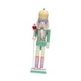 thumbnail image 2 of Accesorios de diseño de escena de cascanueces de madera Figuras de cascanueces para Navidad abrigo verde, 2 of 9