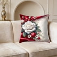thumbnail image 5 of Yhmxh White Roses Throw Pillow Covers 18x18 Inch Floral Cushion Cases for Bedroom or Living Room, Romantic Rose Decorative Pillowcases Sofa Cushion Covers for Elegant Home Decor, 5 of 6