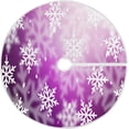 thumbnail image 1 of FMSHPON Violet Christmas Snowflake Xmas Christmas Tree Skirt Stand Mat for Holiday Party Decoration Indoor Outdoor 48 inches, 1 of 6