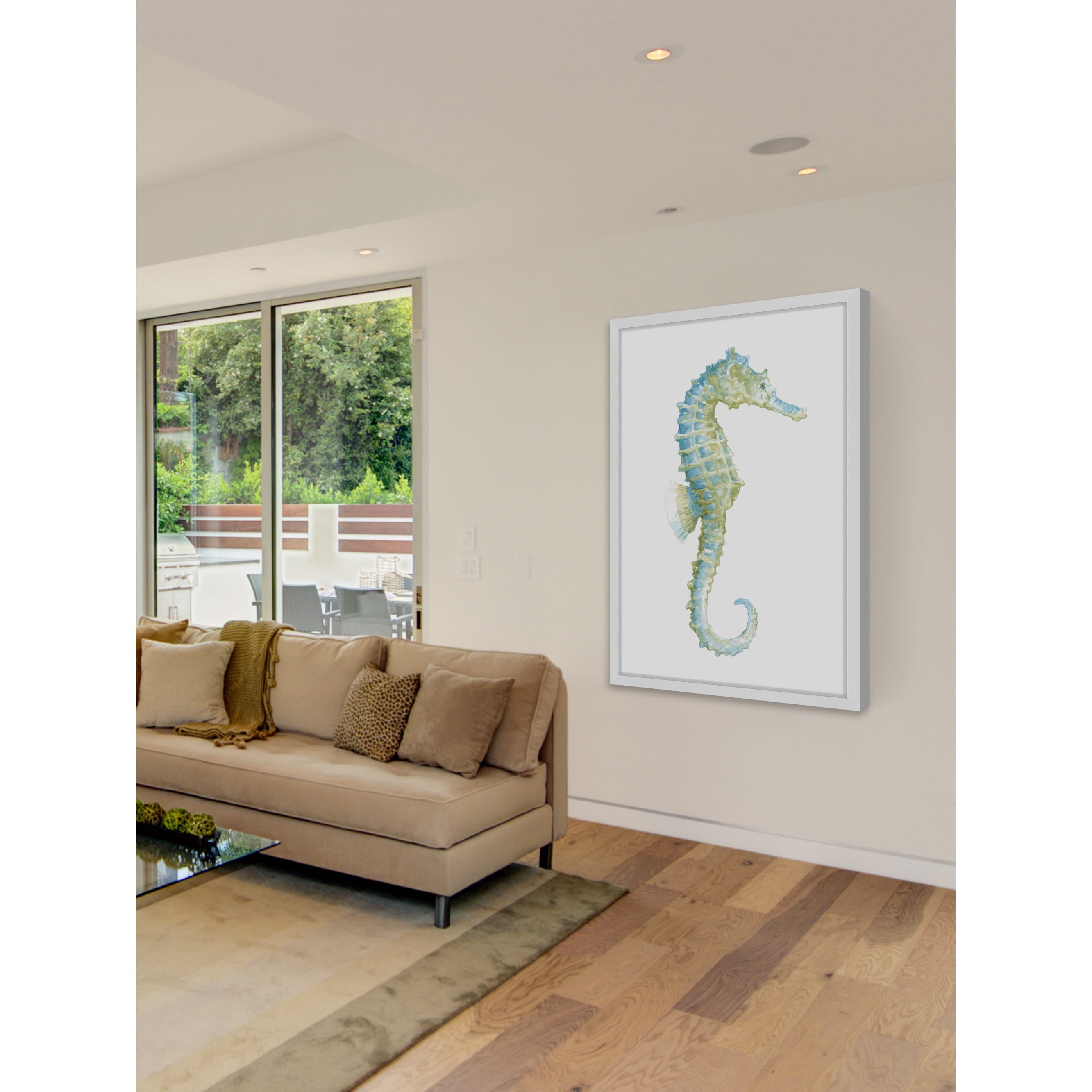 "Watercolor Seahorse I" Framed Painting Print