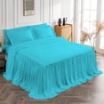 thumbnail image 3 of DNG Creations 4-Piece Long Ruffle Sheet Set 26-Inch Deep Pocket (Solid Turquoise - Full), 3 of 7