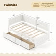 thumbnail image 3 of Costway Twin Size Daybed with 2 Storage Drawers Slats Support & Guardrails Sofa Bed White, 3 of 10