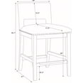 thumbnail image 6 of LonKwa Light Gray Upholstered Counter Height Bar Stool with Brown Wooden Legs, Padded Kitchen Island Seating with Metal Stud Trim, 1 Piece, 6 of 8