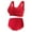 Red, variant on Semi Bra Bra And Panty Sets For Women Front Button Shaping Cup Shoulder Strap No Underwire Bra Plus Size Underwear Set