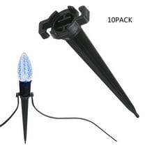 Outdoor Light Stakes Ecohintz Universal C7/C9 Light Stake Set - 4.5 Inch Yard Decoration Stakes for Outdoor String Lights - Durable for Lawn, Garden & Holiday Displays - 10 Pack Options