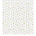 thumbnail image 3 of Ambesonne Strawberry Shower Curtain, Simplistic Sketch, 69"Wx75"L, Lime Green White, 3 of 3