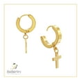thumbnail image 6 of BEBERLINI Women Cross Pendant Huggie Hoop Earrings 14K Gold Plated Stainless Steel Jewelry, 6 of 8