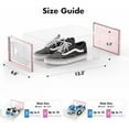 thumbnail image 2 of Shoe Storage Box, 15 Pack Clear Plastic Stackable Shoe Organizer for Closet, Interlocking Design Shoe Container Bins for Sneakers, Foldable Shoe Rack with Lids, Pink, 2 of 7