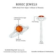 thumbnail image 5 of Rosec Jewels Fire Opal Vintage Inspired Ring with Diamond Accent (0.50 CT, AAA Quality), 925 Sterling Silver, US 11.50, 5 of 10