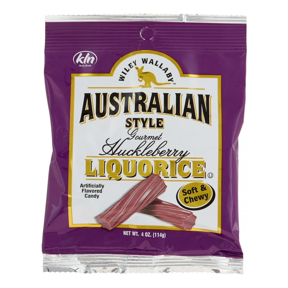 Wiley Wallaby Licorice Candy Huckleberry, 4 Oz