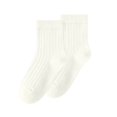 thumbnail image 2 of Unisex boys Girls Cotton Socks Solid Color Soft Stretchy Ankle Socks Kids Casual Comfy Socks for Everyday Wear White 9-12 Years, 2 of 6