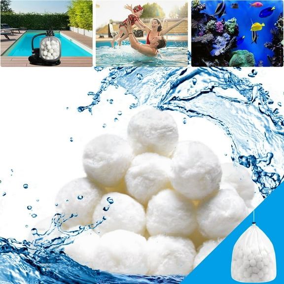 1.5Lbs Pool Filter Balls Swimming Pool Sand Filters, Reusable Fiber Filter Media Balls Replace Pool Filter Sand, Equals 50 lbs Pool Filter Sand