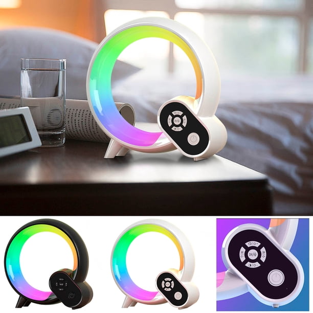 Luz ambiental colorida con ruido blanco y 15 efectos de luz • 72 perlas LED RGB+CW • Lámpara de mesa USB tipo C • 12 sonidos naturales y canciones para dormir