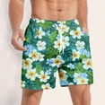 thumbnail image 3 of Xyxonk Mens Swim Trunks Quick Dry 9 Inch Big & Tall Swimsuit Beach Print Elastic Swimwear Bathing Suits with Pockets Green L, 3 of 4
