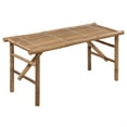 thumbnail image 2 of vidaXL Folding Garden Bench with Cushion 46.5" Bamboo, 2 of 3