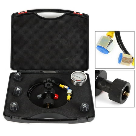 Hydraulic Nitrogen Accumulator Charging Pressure Test Kit with 1 Gauges 4 Adapters