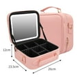 thumbnail image 2 of Travel Makeup Bag With 360° rotating LED Mirror,Waterproof cosmetic organizer,Portability Cosmetic case,Makeup organizer,Gift for Women,Girls Gift (Pink),Pink, 2 of 10