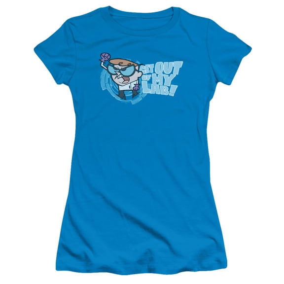 Dexter's Laboratory Get Out S/S Junior Women's T-Shirt Sheer Turquoise