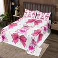 thumbnail image 2 of Erosebridal Kawaii Bowknot Coverlet Set King,Cartoon Sheep Rabbit Bedding Set,Floral Decor,Breathable,3pcs, 2 of 5