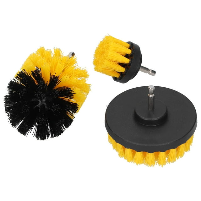 Juego De Accesorios De Cepillo Para Taladro Eléctrico, Cepillo Limpiador Eléctrico De Pelo De Nailon, Herramienta De Limpieza De Azulejos De Piso, Color Amarillo