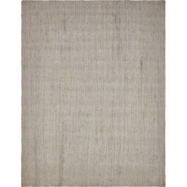 Unique Loom Braided Jute Hand-Woven Area Rug 9' x 12' Rectangular Gray/Silver