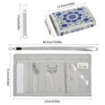 thumbnail image 3 of Cloth Wallet with Lanyard & Multiple Compartments Fashion Purse Zipper Clutch Bag for Cash Cards Coins Blue and White Batik Pattern, 3 of 7