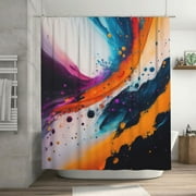 Fractal Blaze Texture Pattern Shower Curtain, Abstract Waterproof Bath Curtains for Bathroom Decorations, 72 x 72 inches