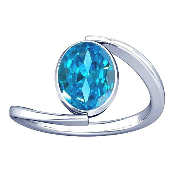 Divya Shakti 4.25-4.50 Carat Aquamarine Beruj Gemstone Silver Ring for Women