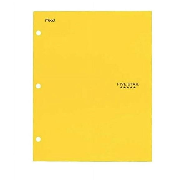 Five Star 4-Pocket Paper Folder, 12" x 9.5", Yellow (33468) (Yellow)