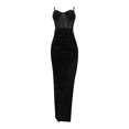 thumbnail image 5 of FcBaudy Camisole Sans Manches Robe Col en V, Robes d'Été pour Femmes, Robes pour Femmes Robe Fendue Irrégulière en Maille Solide Robe Col en V pour Femmes, 5 of 5