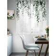 thumbnail image 5 of Sheer Curtains 63 Inches Long, Green Eucalyptus Light Filtering Window Curtains for Living Room/Bedroom, Weeping Botanical Leaf Watercolor Rod Pocket Voile Sheer Curtain Drapes, 52"W x 63"L, 2 Panels, 5 of 8