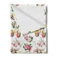 thumbnail image 2 of Shabby Flora Soft Flannel Fleece Blanket, Roses Shabby Form Design Vintage Teapots Flowers Leaves Cakes Lemon Art Print, Cozy Plush for Indoor and Outdoor Use, 50" x 70", Multicolor, by Ambesonne, 2 of 5