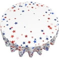 thumbnail image 3 of 4th of July Tablecloth 70 Inch Round Patriotic Stars Table Cloth American Independence Day Memorial Day Table Cover for Kitchen Party Dining Picnic Indoor Outdoor Decor, 3 of 6