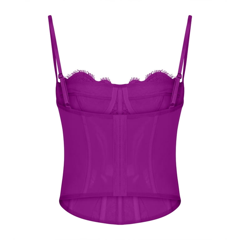 Amazon.com: Moessa Women's Satin Corsets Top Lace Up Boned