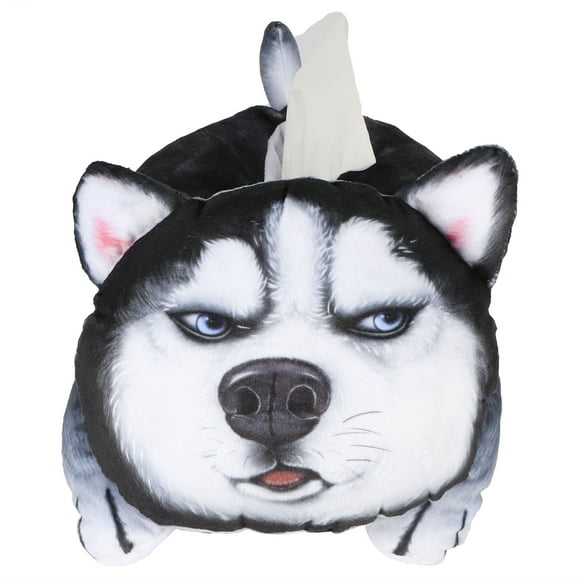 5 animaux belle boîte à mouchoirs 3D chat chien en forme de voiture dessin animé suspendu porte-boîte à mouchoirs fournitures de rénovation(Husky 6548)