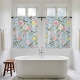 thumbnail image 4 of Blue Spring Floral Kitchen Curtains 45 Inch Length, Elegant Farmhouse Flowers Birds Watercolor Tiers Curtains for Bathroom Bedroom Cafe, Light Filtering Window Treatment Drapes 2 Panels 42"Wx45"L, 4 of 8