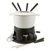 Swissmar Sierra 11 Piece Cast Iron Fondue Set, Matte White