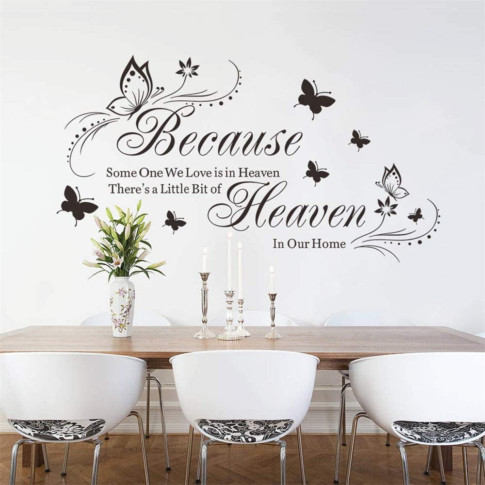 "...Heaven in our home" Quote Lettering Wall Art Removable Wall Sticker 