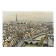 thumbnail image 1 of Eiffel Tower Cutting Board, Paris Streets Busy Day Buildings Bridge River City Horizon Photography Print, Decorative Tempered Glass Cutting and Serving Board, Large Size, Beige, by Ambesonne, 1 of 1